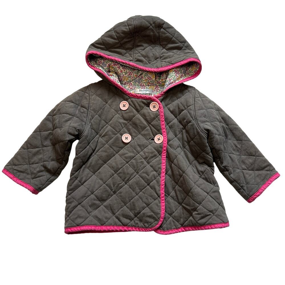 Baby Boden Quilted Floral Jacket Coat 12-18M